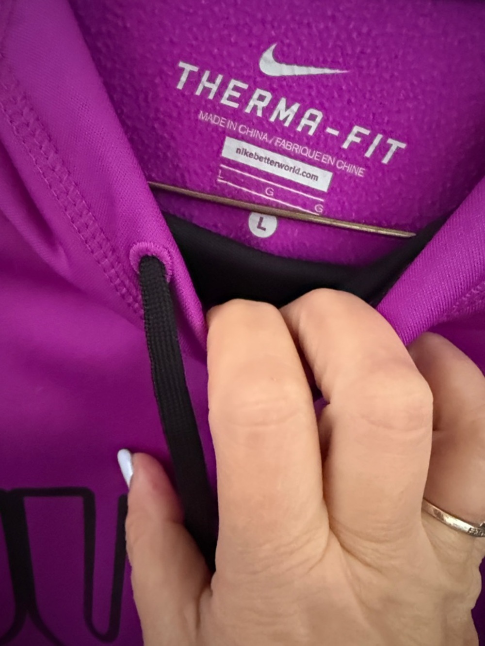 Nike Pink/Purple 'Just Do It.' Pullover Hoodie - Picture 3 of 3